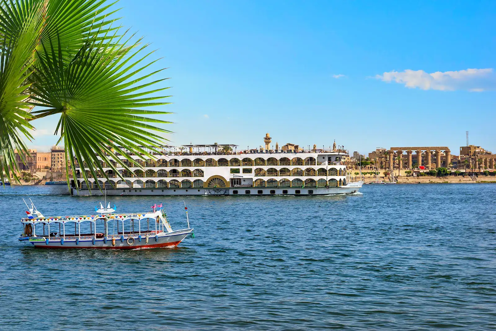 A Nile cruise ship on the river at Luxor